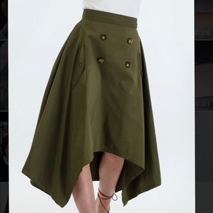 Assymetrical Button Skirt